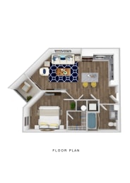 The Edison at Bozeman Apartments Beehive Basin 3D Floor Plan