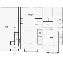 Thrive at Green Mountain Townhomes in Camas, WA Three Bedroom Floor Plan