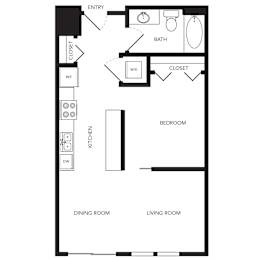Towne Apartments in Seattle, Washington A1 Floor Plan