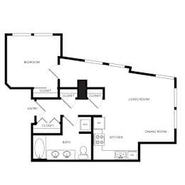 Towne Apartments in Seattle, Washington A11 Floor Plan