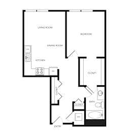Towne Apartments in Seattle, Washington A12 Floor Plan