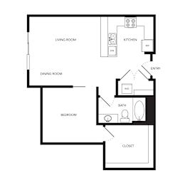 Towne Apartments in Seattle, Washington A13 Floor Plan