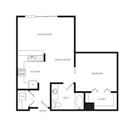 Towne Apartments in Seattle, Washington A16 Floor Plan