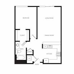 Towne Apartments in Seattle, Washington A17 Floor Plan