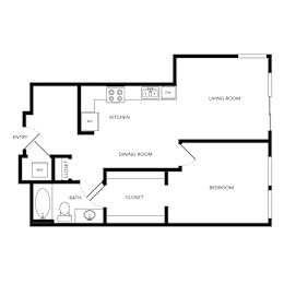 Towne Apartments in Seattle, Washington A18 Floor Plan