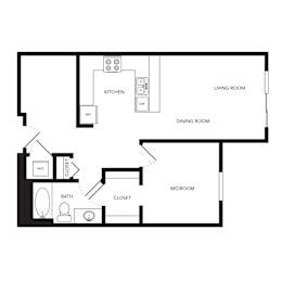 Towne Apartments in Seattle, Washington A19 Floor Plan