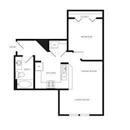 Towne Apartments in Seattle, Washington A2 Floor Plan