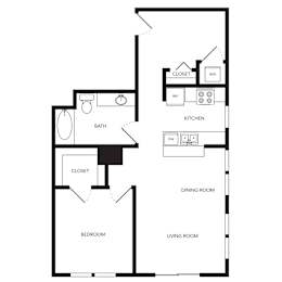 Towne Apartments in Seattle, Washington A20 Floor Plan