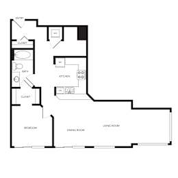 Towne Apartments in Seattle, Washington A25 Floor Plan