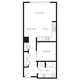 Towne Apartments in Seattle, Washington A3 Floor Plan