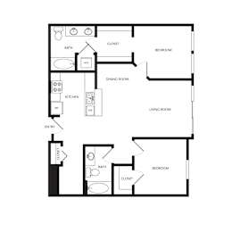 Towne Apartments in Seattle, Washington B11 Floor Plan