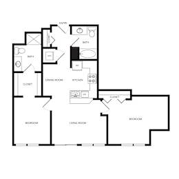 Towne Apartments in Seattle, Washington B2.1 Floor Plan