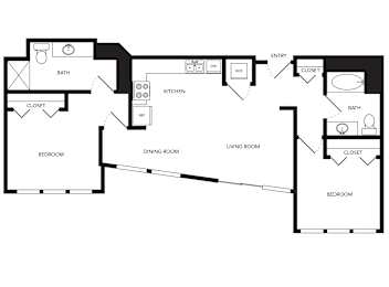 Towne Apartments in Seattle, Washington B5 Floor Plan