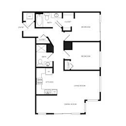 Towne Apartments in Seattle, Washington B7 Floor Plan