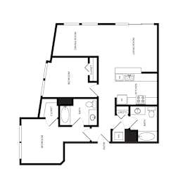 Towne Apartments in Seattle, Washington B9 Floor Plan