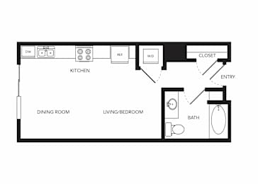 Towne Apartments in Seattle, Washington S1 Floor Plan