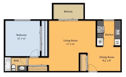 TrailView Apartment Homes in Concord, California Sierra Floor Plan