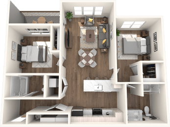 Sumner Mill Apartments 3D Floor Plan Thompsom