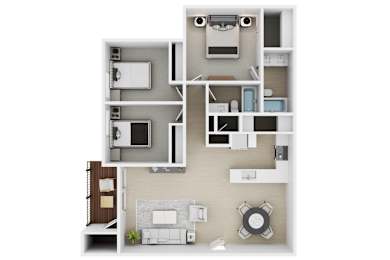 3Bed 2Bath Floor Plan at Vista Ridge Apartments, Issaquah, Washington