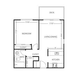 Vue Kirkland Apartments in Kirkland, Washington One Bedroom Floor Plan