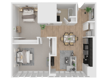 Yard Apartments 1 Bed 1 Bath K Penthouse B Floor Plan