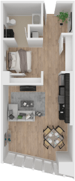 Yard Apartments Studio C Floor Plan