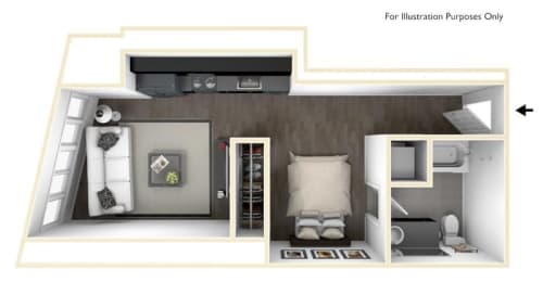 Yard Apartments Studio D Floor Plan