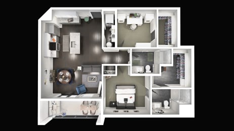 1 bedroom with Den  at The Beeker, Columbus