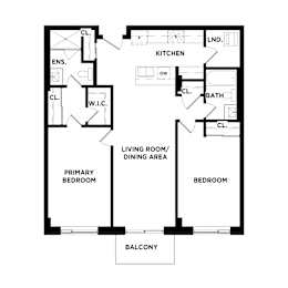 a floor plan of a house with bedrooms and a living room