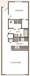 1 Bedroom 1 Bath Floor Plan at River Walk Apartments, Boise, Idaho