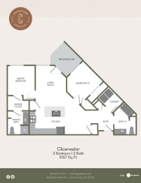 2 Bed 2 Bath 1057 SF Floor Plan at Copestone, Idaho, 83714
