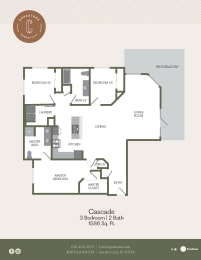 2 Bed 2 Bath 1586 SF Floor Plan at Copestone, Garden City, ID