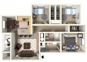  Floor Plan 3 BED