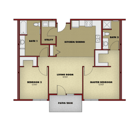 a floor plan of a house at InterPointe Apartments, Billings, MT 59106