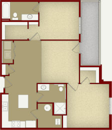 a floor plan of a home with a brown and white siding