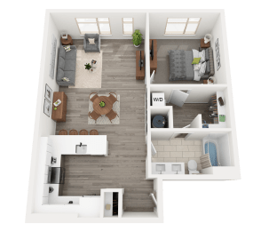 a1 floor plan  1 bedroom with 2 baths  129