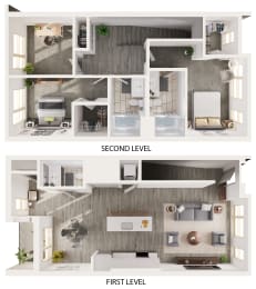 a floor plan of a house with a bedroom and a living room