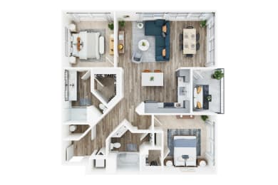 2 bed 2 bath floor plan D at Seasons at Meridian, Idaho
