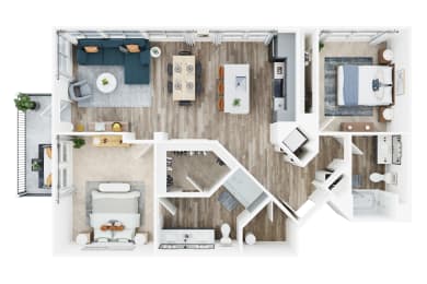 2 bed 2 bath floor plan E at Seasons at Meridian, Meridian, ID, 83642