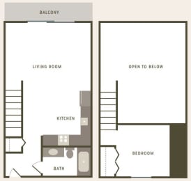 Studio Floor Plan at River Walk Apartments, Boise, ID, 83702