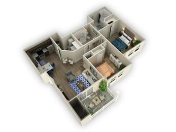 2 Bedroom 2 Bathroom Floor Plan at Alloy at Geneva, Vineyard, Utah
