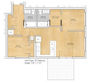 2 bedroom 2 bath at 605 Concord at Fresh Pond Apartments, Massachusetts