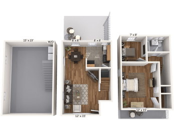  Floor Plan 1 Bedroom 1 Bathroom with Den