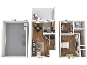  Floor Plan 2 Bedroom 1 Bathroom