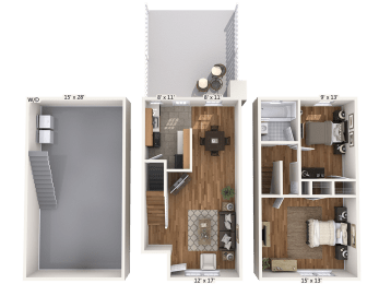  Floor Plan Large 2 Bedroom 1 Bathroom