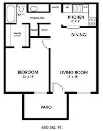  Floor Plan 1 Bedroom Suite