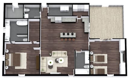 Two Bedroom, Living Room, 2 Baths