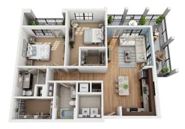 a floor plan is shown of a two bedroom apartment