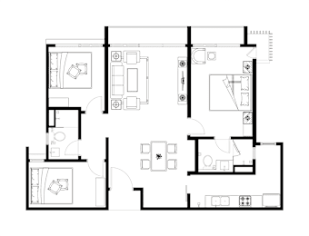 a drawing of a floor plan of a house