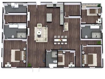 Four Beds, Multiple Baths, Living Area